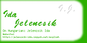 ida jelencsik business card